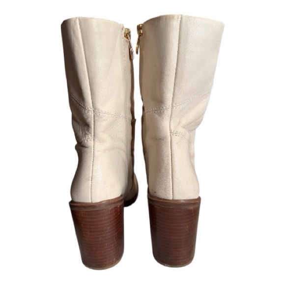 Franco Sarto Leather Mid Calf Heeled Boots - Picture 7 of 11